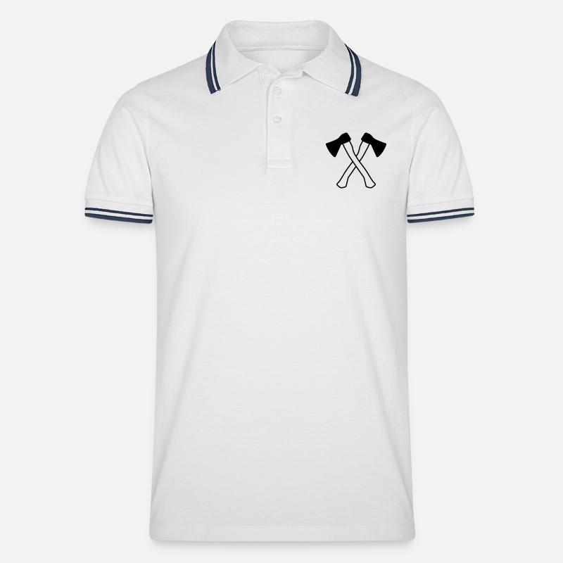 aexte design - Männer Tipped Poloshirt - Weiß/Navy
