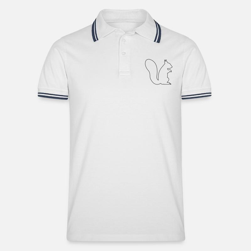 eichhörnchen - Männer Tipped Poloshirt - Weiß/Navy