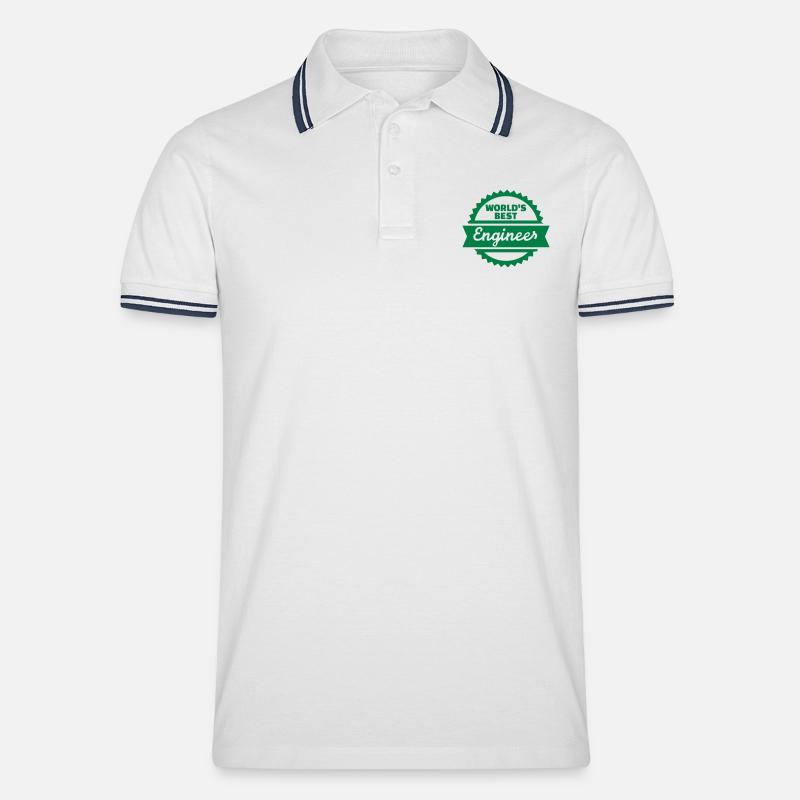 World's Best Engineer - Polo tipped Homme - blanc/marine