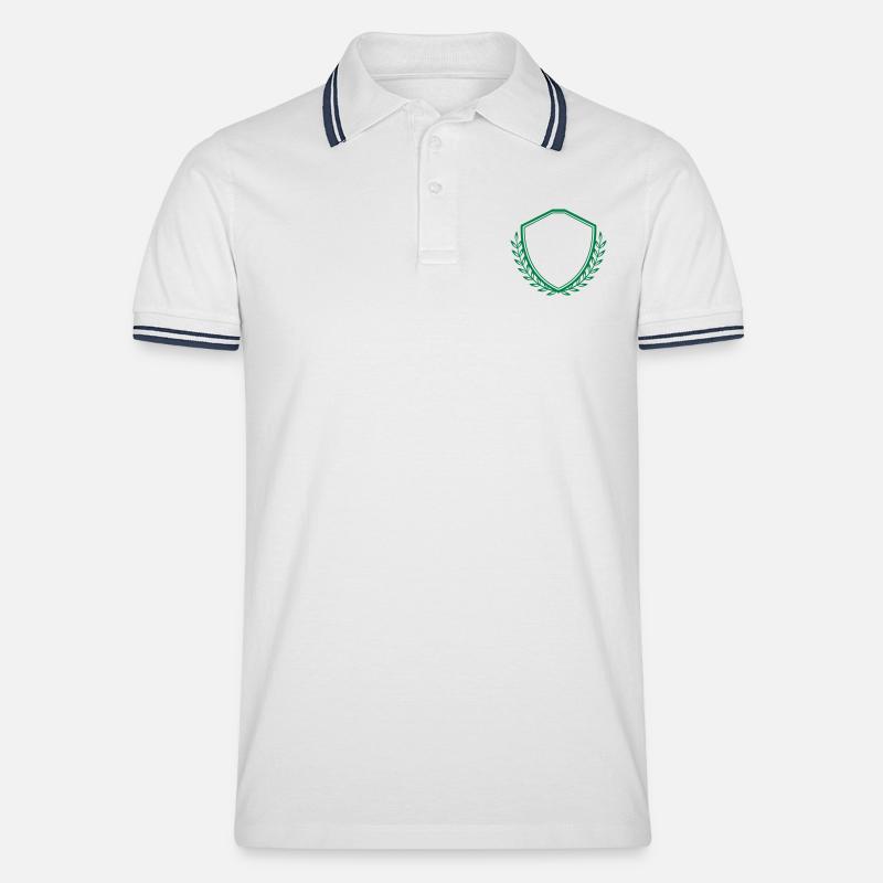 wappen crest emblem - Männer Tipped Poloshirt - Weiß/Navy