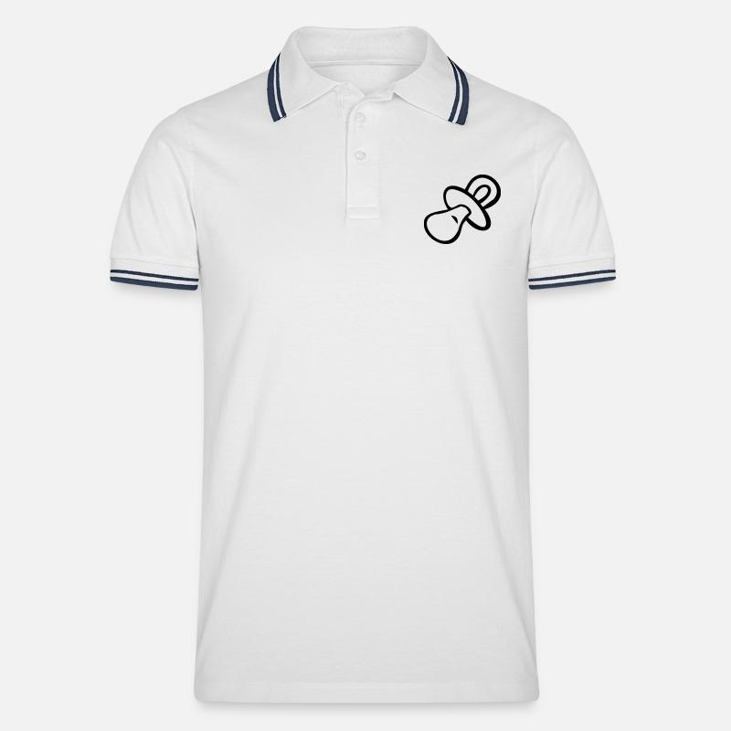 Schnuller - Männer Tipped Poloshirt - Weiß/Navy
