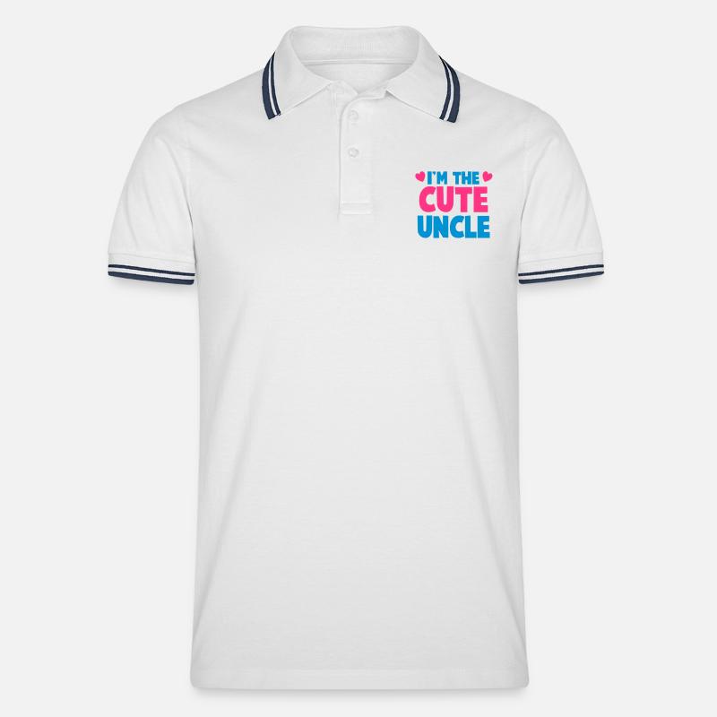 Ich bin der nette Onkel! - Männer Tipped Poloshirt - Weiß/Navy