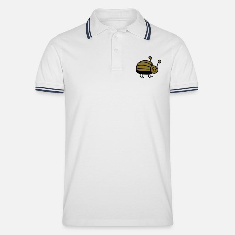 kleiner Käfer - Männer Tipped Poloshirt - Weiß/Navy