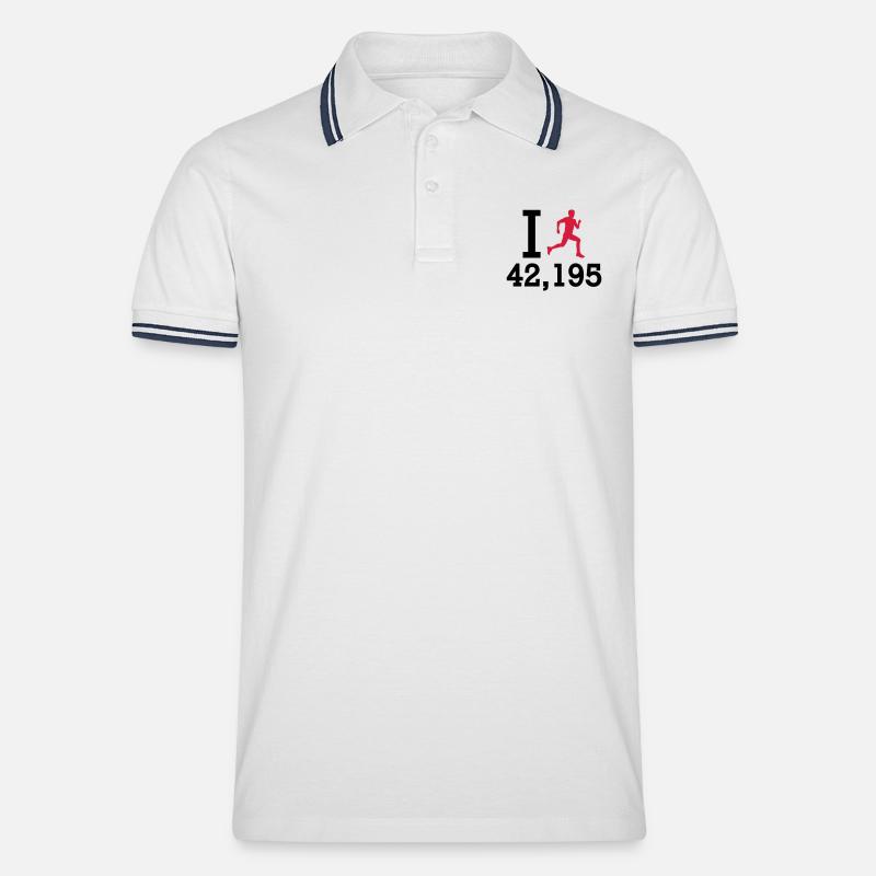 Marathon - Männer Tipped Poloshirt - Weiß/Navy