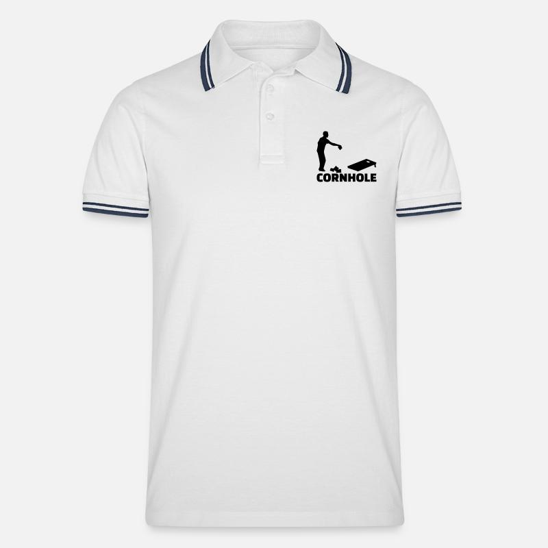 Cornhole - Men's Tipped Polo Shirt - white/navy