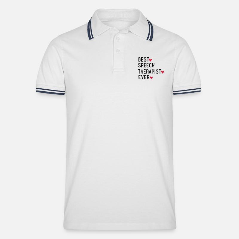 Sprachtherapeut - Männer Tipped Poloshirt - Weiß/Navy