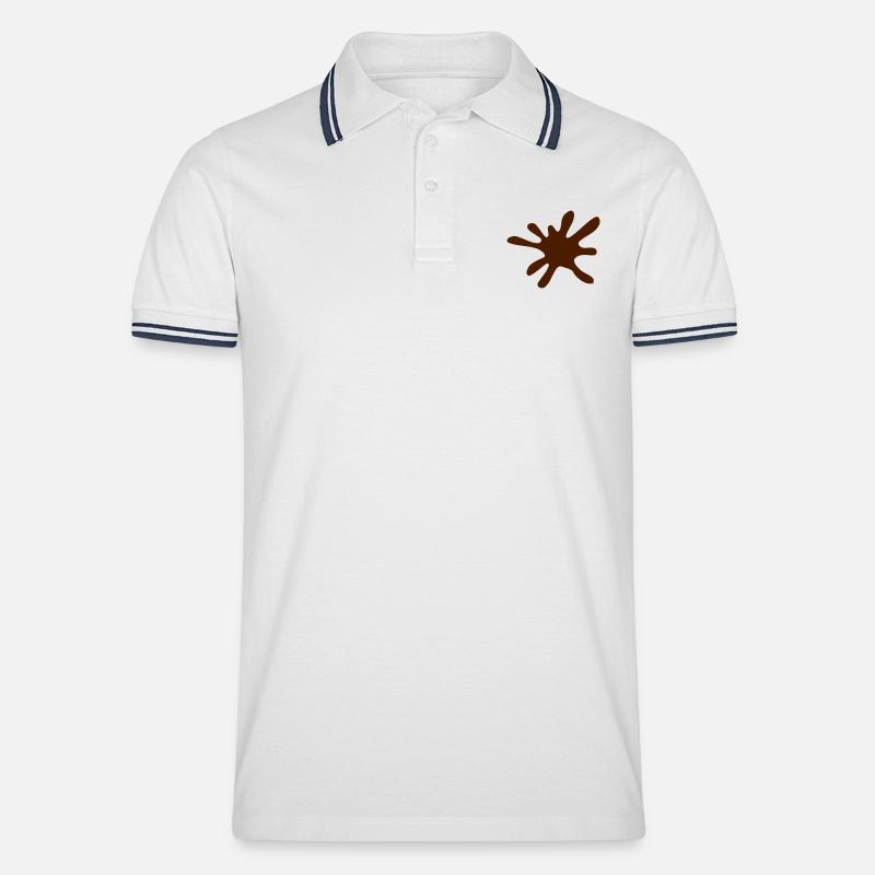 Klecks - Männer Tipped Poloshirt - Weiß/Navy