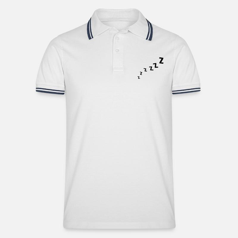 Zzzzzzz - Männer Tipped Poloshirt - Weiß/Navy
