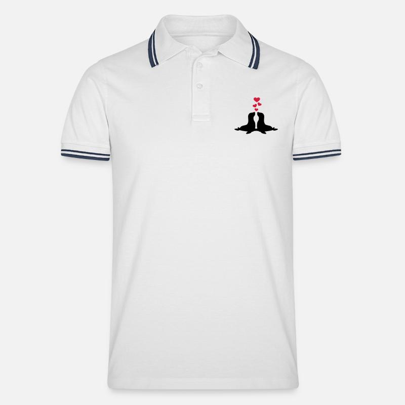 Robbe - Männer Tipped Poloshirt - Weiß/Navy