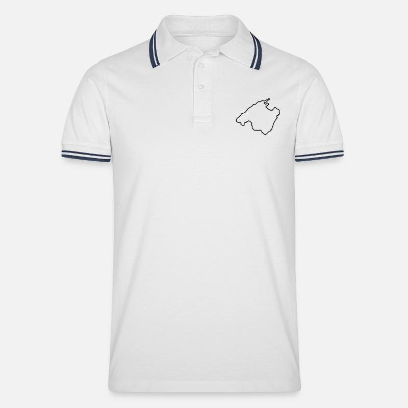 mallorca - Männer Tipped Poloshirt - Weiß/Navy
