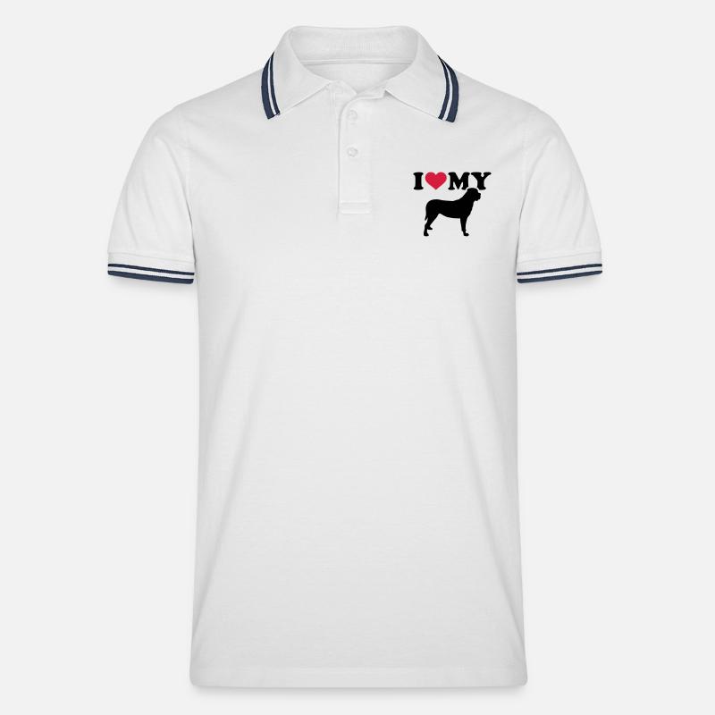 Mastiff - Männer Tipped Poloshirt - Weiß/Navy