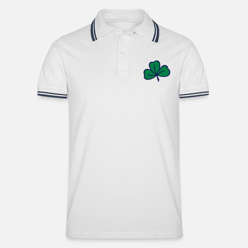Kleeblatt Kleeblatt - Männer Tipped Poloshirt - Weiß/Navy