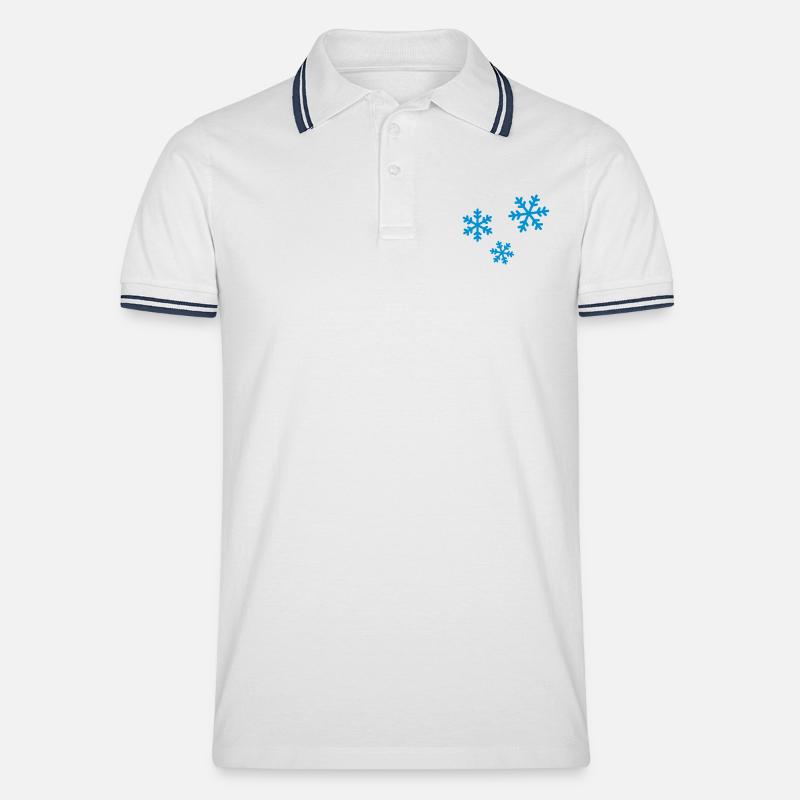 Schnee - Männer Tipped Poloshirt - Weiß/Navy