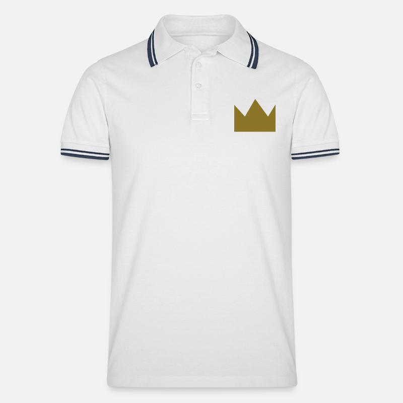 Krone - Männer Tipped Poloshirt - Weiß/Navy