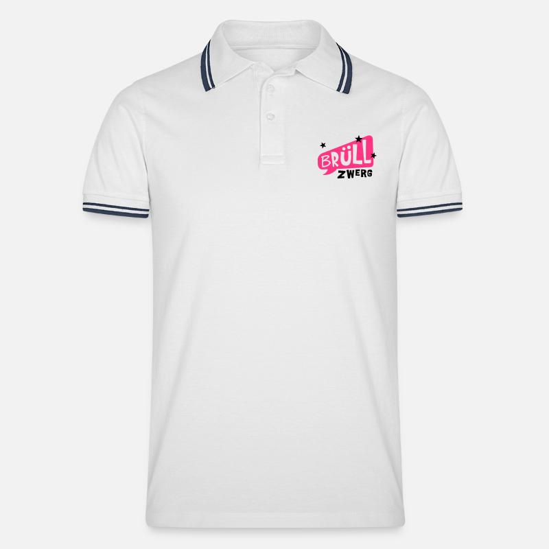 Brüllzwerg - Männer Tipped Poloshirt - Weiß/Navy