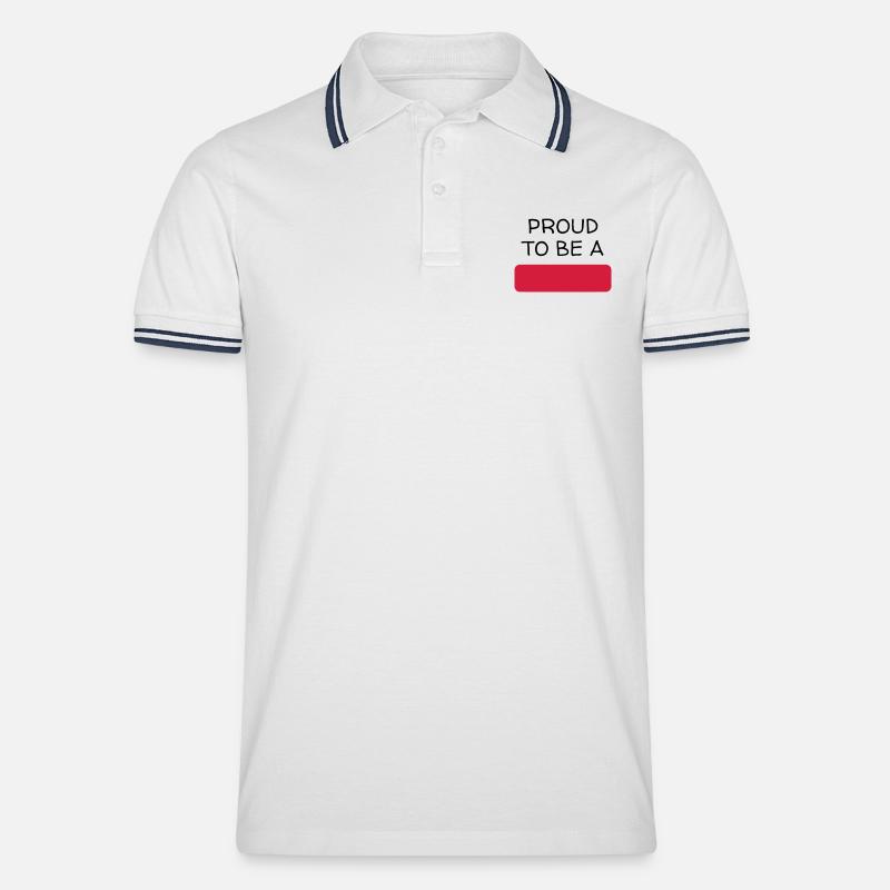 Anpassen / Anpassung / fertigen / Customize it - Männer Tipped Poloshirt - Weiß/Navy