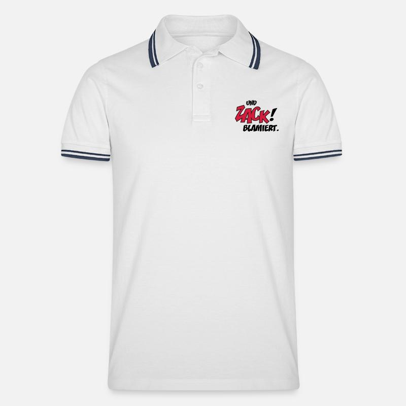 blamage - Männer Tipped Poloshirt - Weiß/Navy