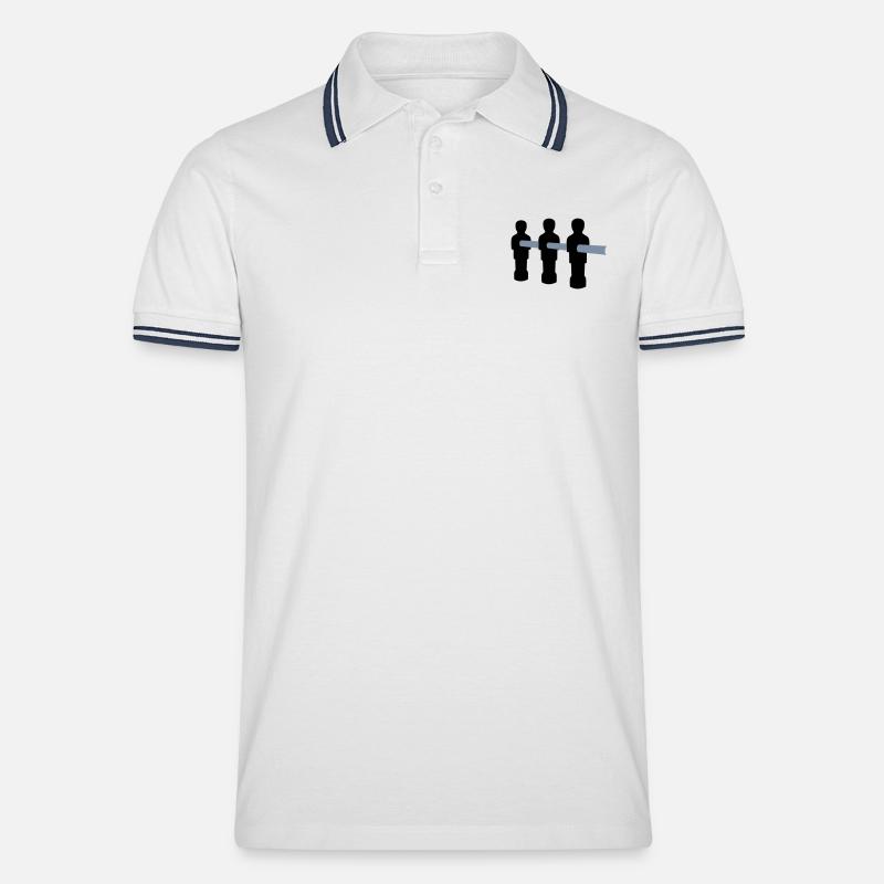 Kicker - Männer Tipped Poloshirt - Weiß/Navy