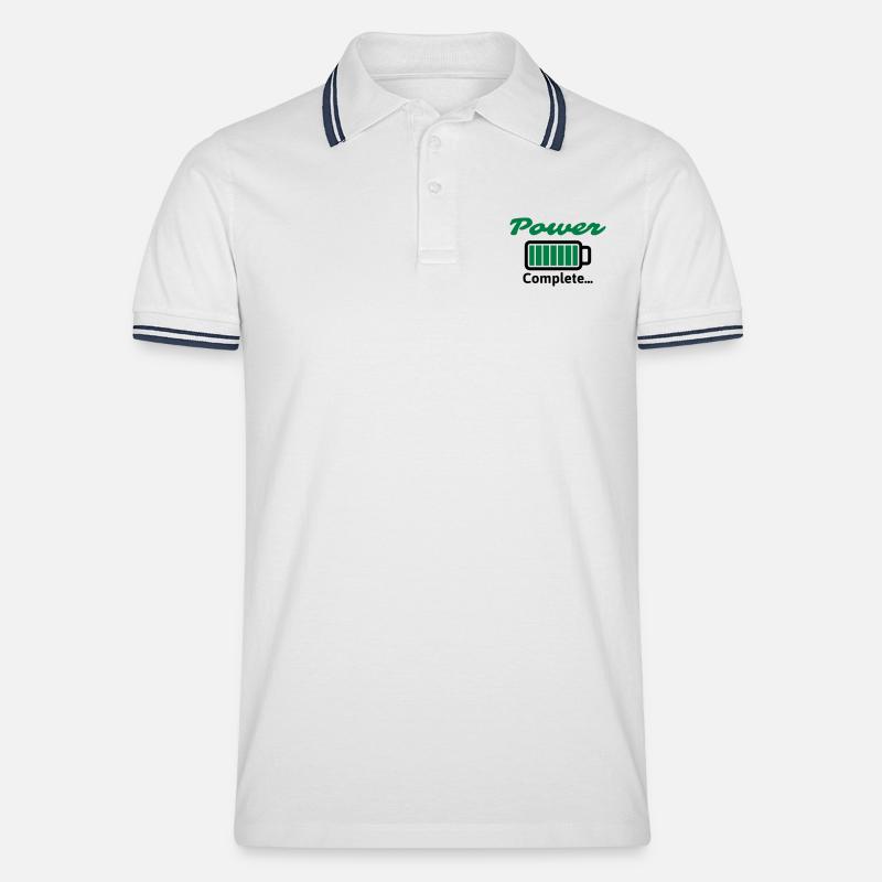 Power Complete... - Männer Tipped Poloshirt - Weiß/Navy