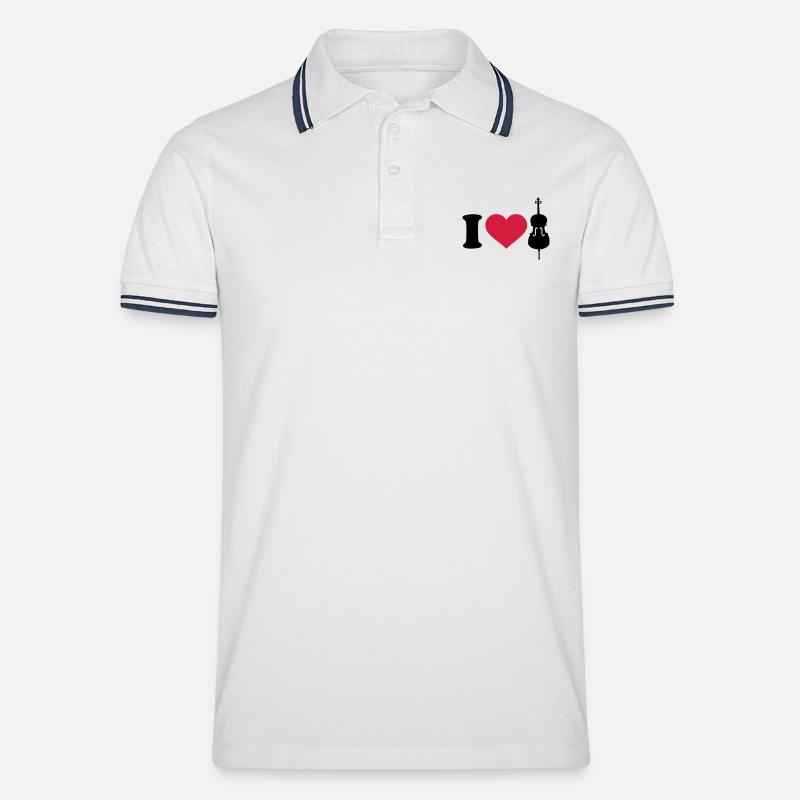 Cello - Männer Tipped Poloshirt - Weiß/Navy