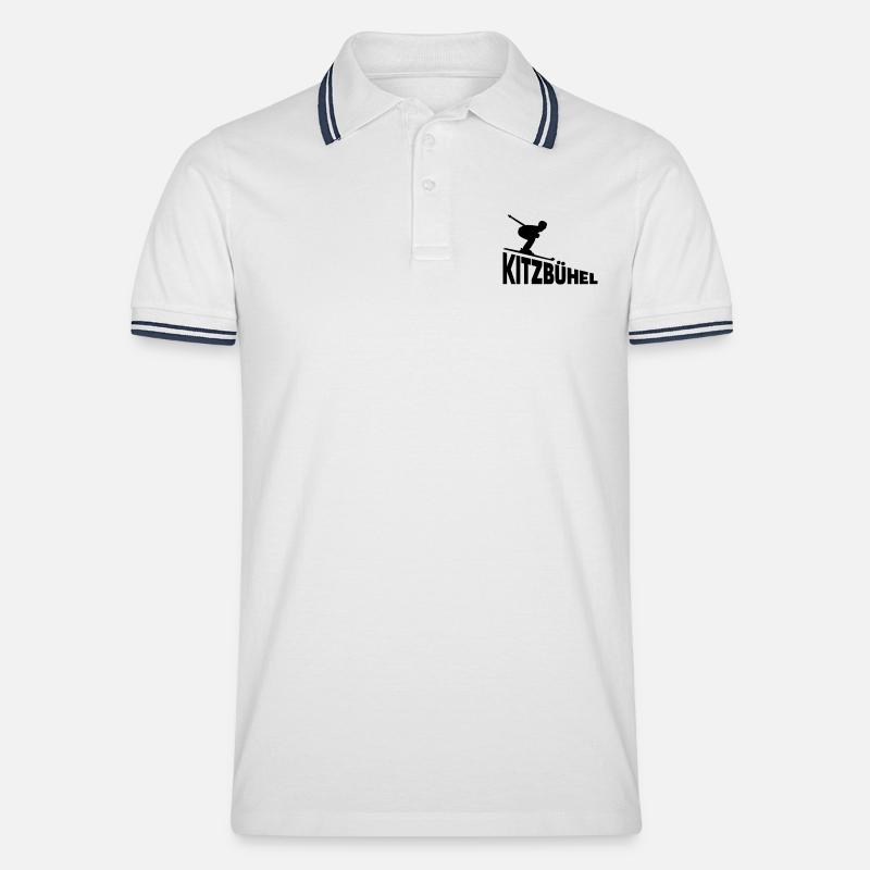 Kitzbühel - Männer Tipped Poloshirt - Weiß/Navy