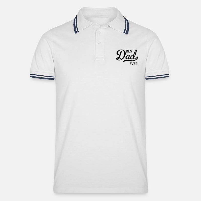 dad - Männer Tipped Poloshirt - Weiß/Navy