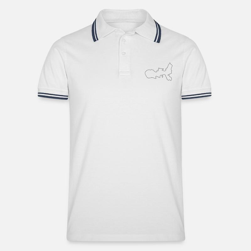 Elba - Männer Tipped Poloshirt - Weiß/Navy