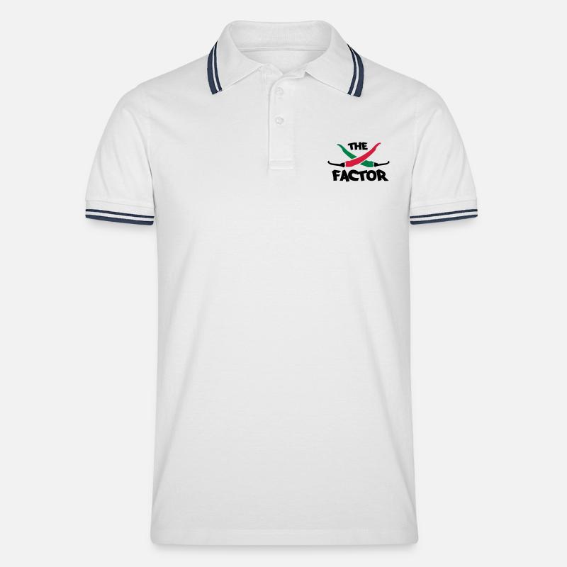 The chilli factor - Männer Tipped Poloshirt - Weiß/Navy