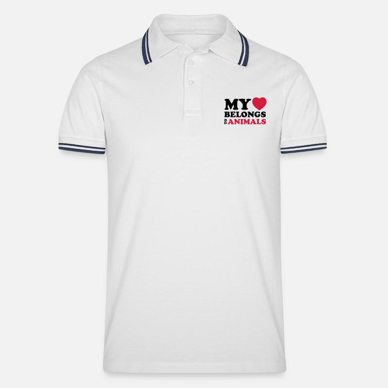 MHBT ANIMALS - Männer Tipped Poloshirt - Weiß/Navy