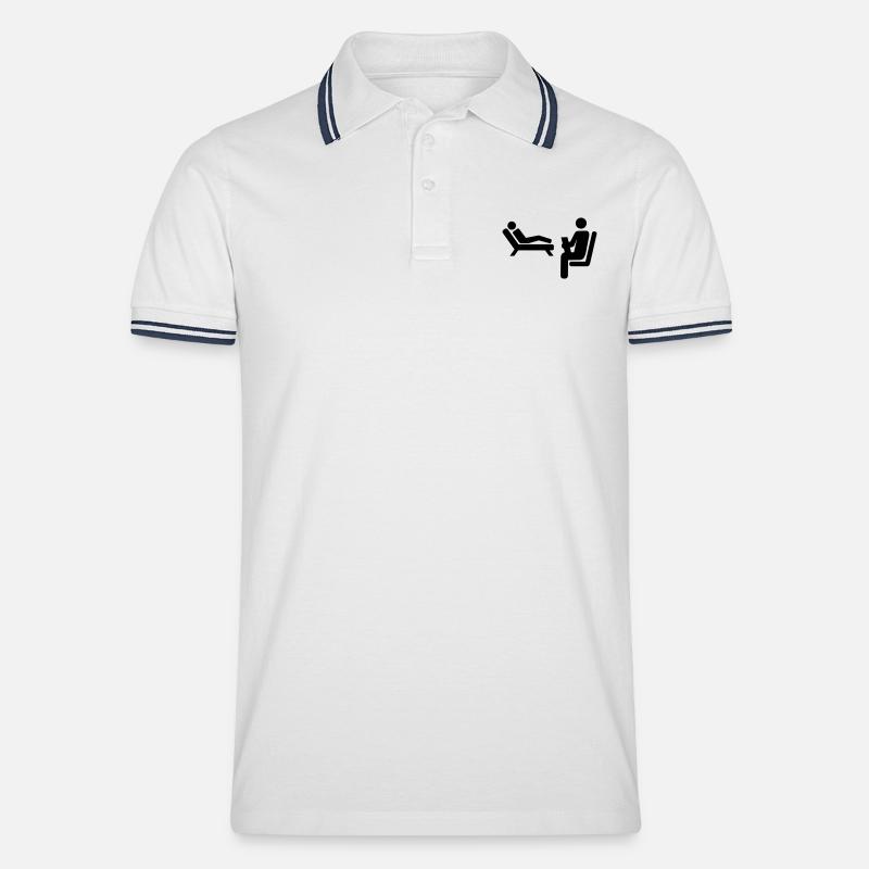 Psychologe - Männer Tipped Poloshirt - Weiß/Navy