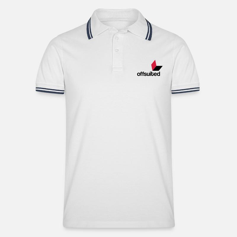 offsuited logo schwarz - Männer Tipped Poloshirt - Weiß/Navy
