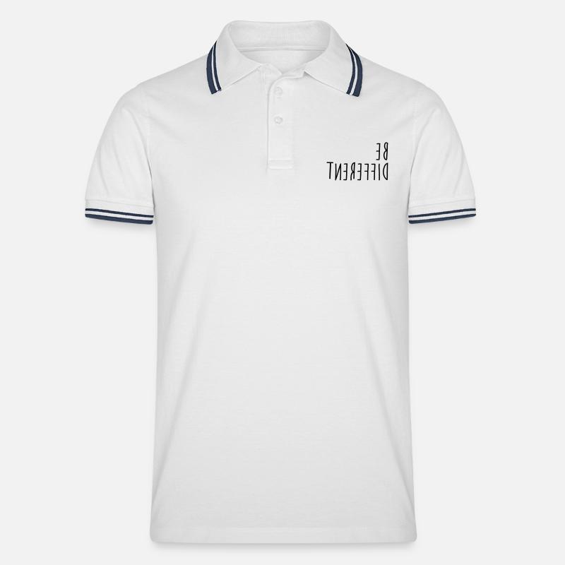 Be different - Männer Tipped Poloshirt - Weiß/Navy
