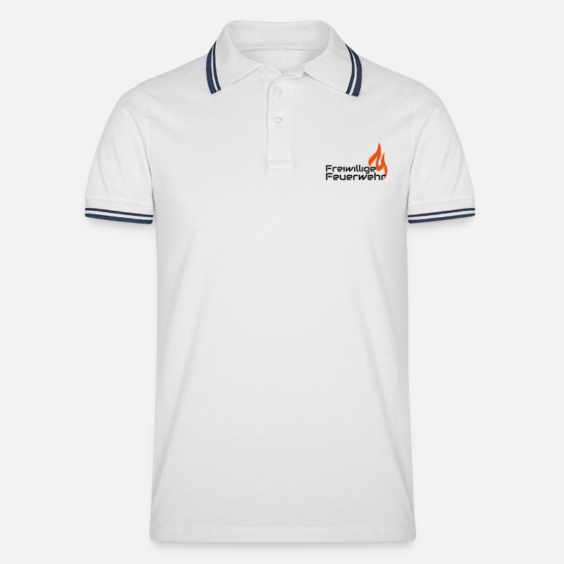 Freiwillige Feuerwehr - Männer Tipped Poloshirt - Weiß/Navy