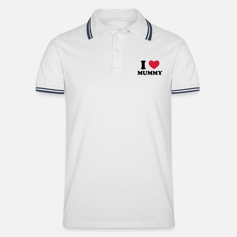 I Love Mummy - Polo tipped Homme - blanc/marine
