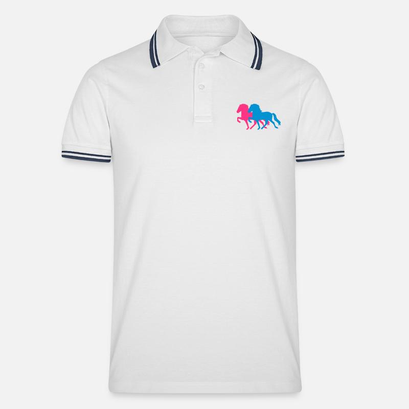 Tölter - Männer Tipped Poloshirt - Weiß/Navy