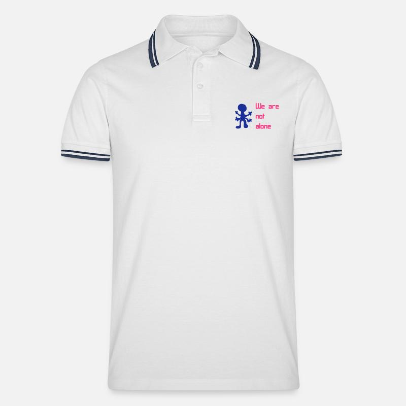 Außerirdischer - Männer Tipped Poloshirt - Weiß/Navy