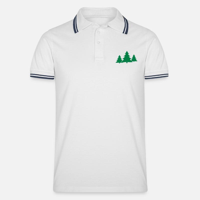 Tannenbaum, Gruppe - Männer Tipped Poloshirt - Weiß/Navy