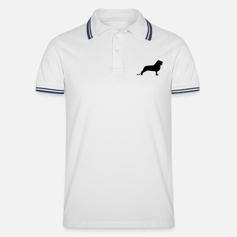 Braunschweiger Löwe - Männer Tipped Poloshirt - Weiß/Navy