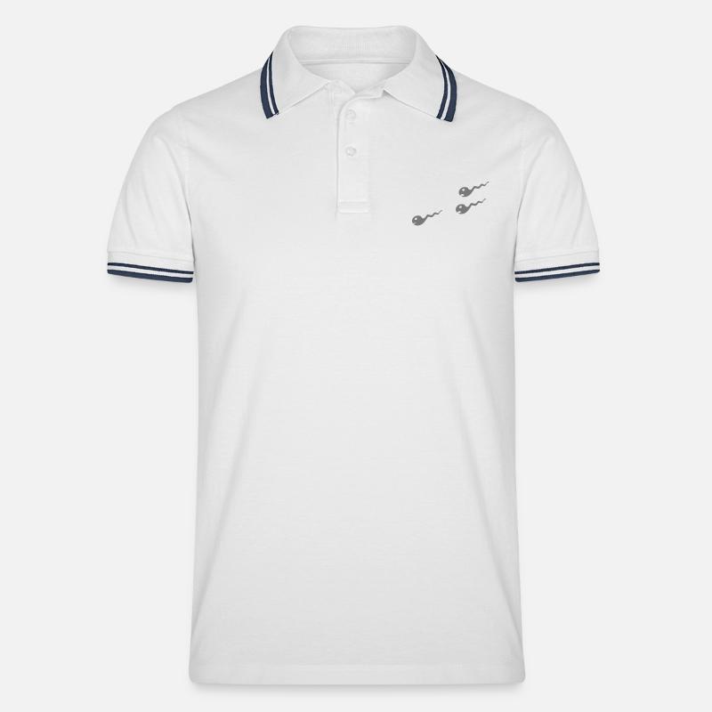 sperma - Männer Tipped Poloshirt - Weiß/Navy
