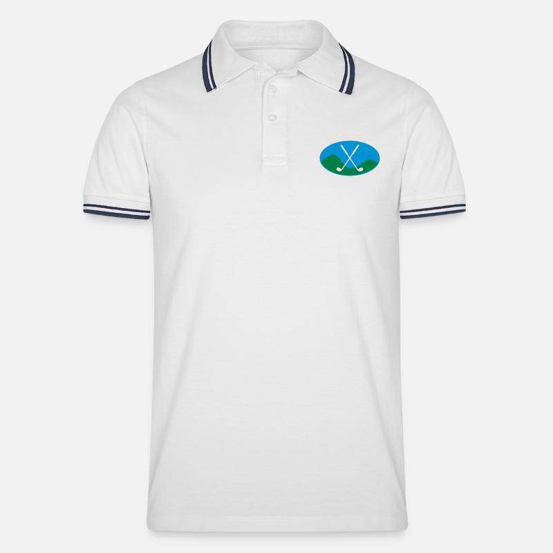 golf - Männer Tipped Poloshirt - Weiß/Navy