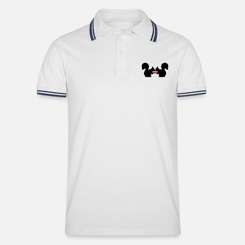 Eichhörnchen - Männer Tipped Poloshirt - Weiß/Navy