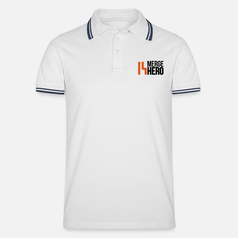 Merge Code Held - Männer Tipped Poloshirt - Weiß/Navy