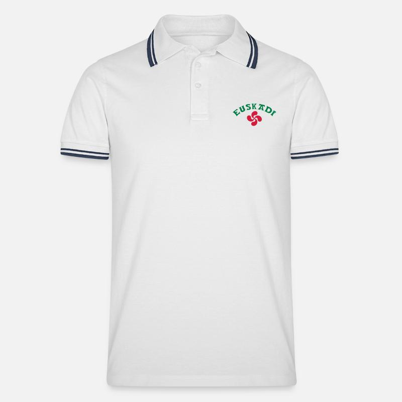 Euskadi - Männer Tipped Poloshirt - Weiß/Navy