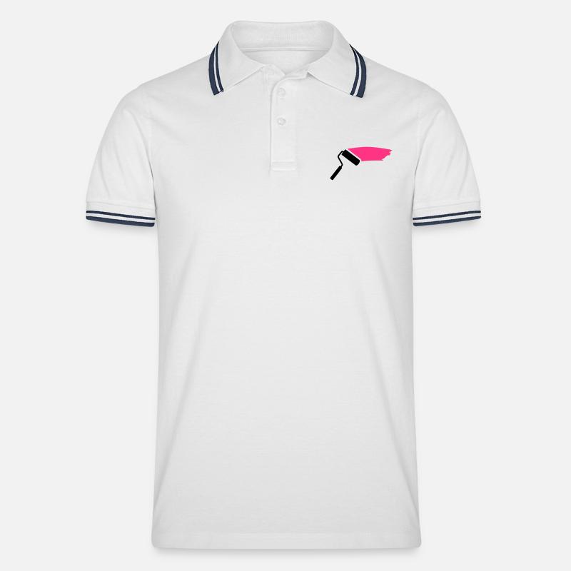 Maler - Männer Tipped Poloshirt - Weiß/Navy