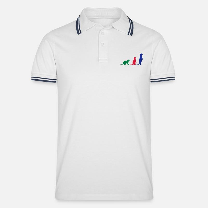 Erdmännchen drei vektor - Männer Tipped Poloshirt - Weiß/Navy