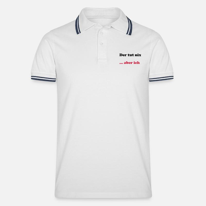 Der tut nix/was - Männer Tipped Poloshirt - Weiß/Navy
