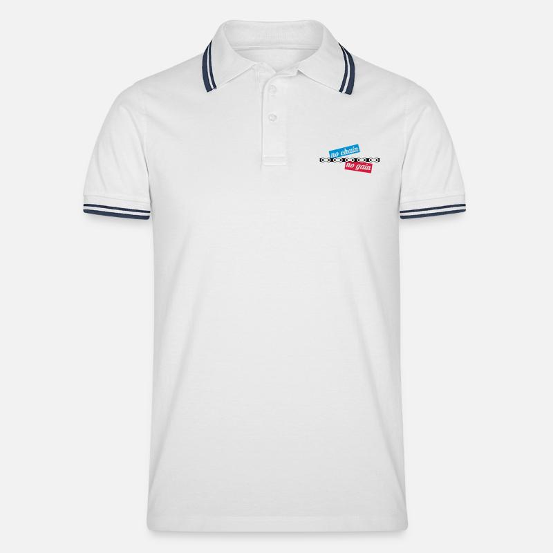 no chain no gain - Polo tipped Homme - blanc/marine