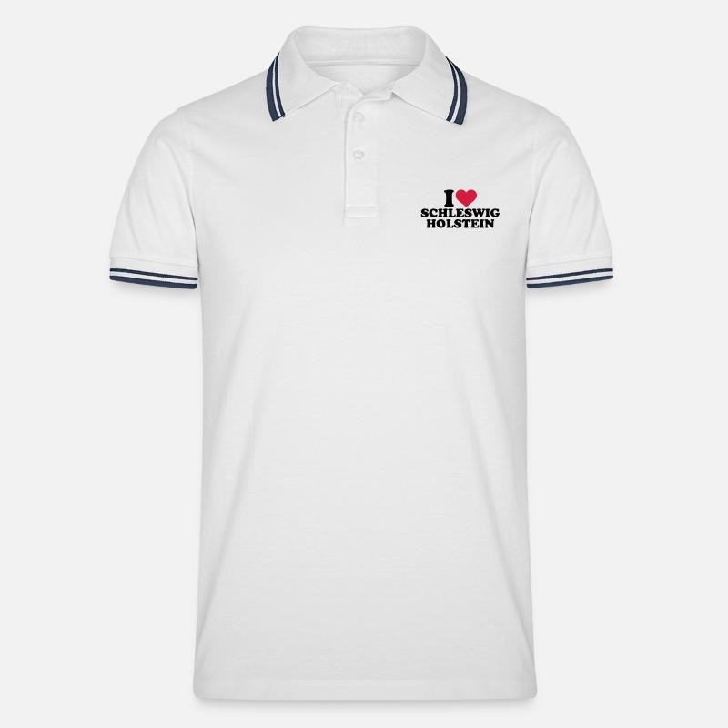 Schleswig Holstein - Männer Tipped Poloshirt - Weiß/Navy