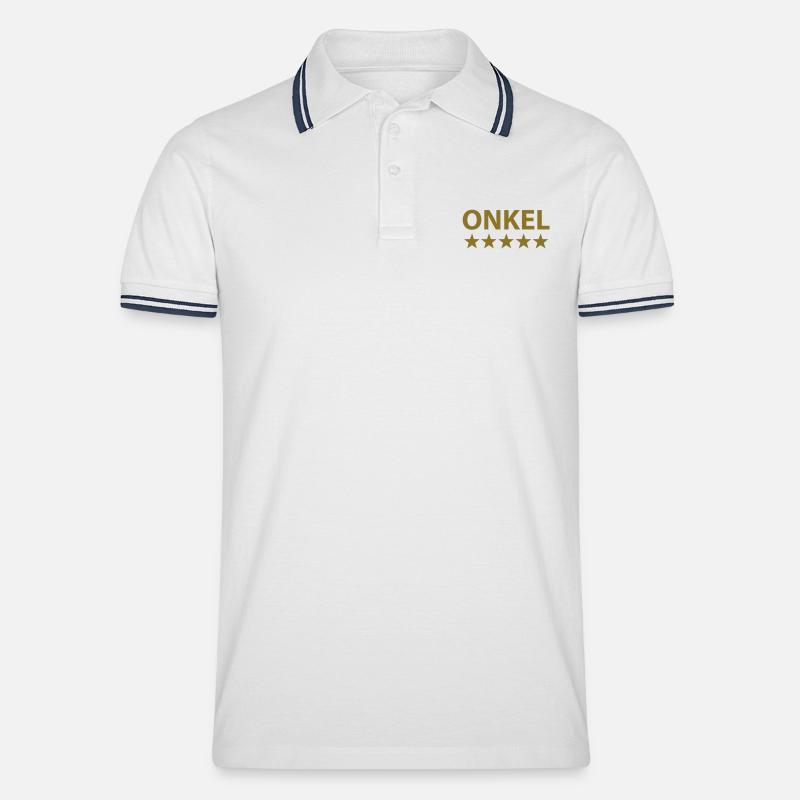 onkel - Männer Tipped Poloshirt - Weiß/Navy