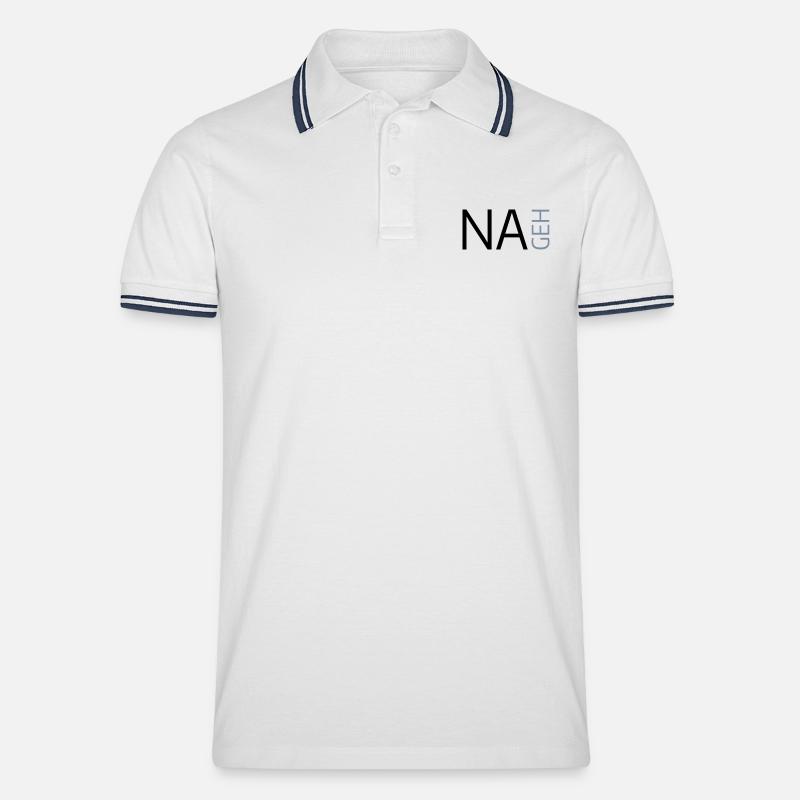 Na geh - Männer Tipped Poloshirt - Weiß/Navy